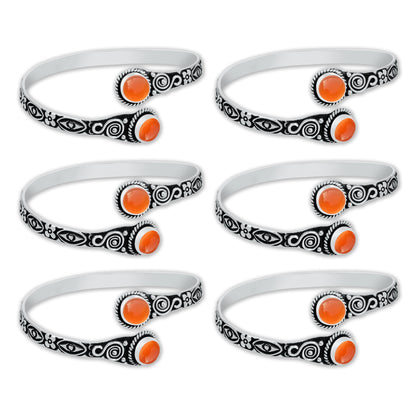 Bracelets manchettes réglables faits main en cristal naturel assorti pour femmes Lot de gros bracelets joncs plaqués argent multicolores