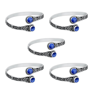 Bracelets manchettes réglables faits main en cristal naturel assorti pour femmes Lot de gros bracelets joncs plaqués argent multicolores