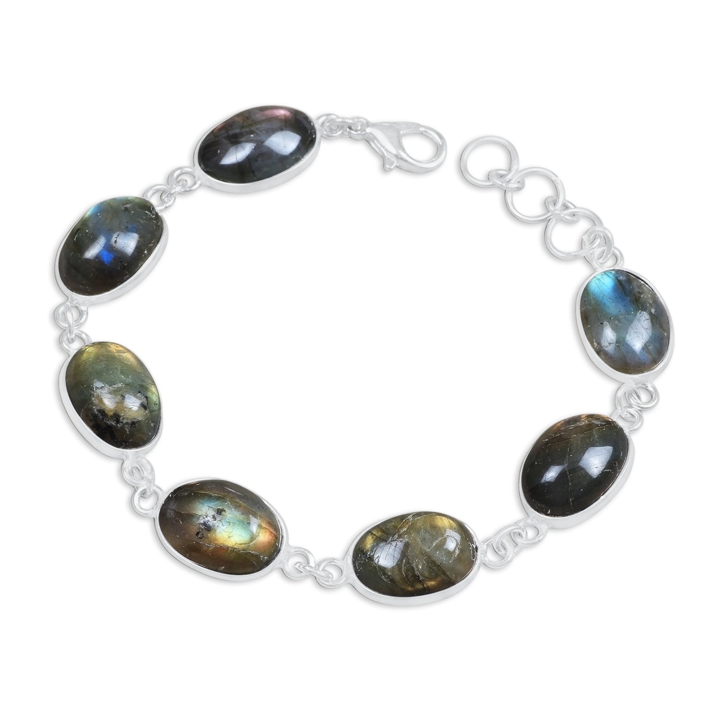 Lot de bracelets en chaîne Bazel faits à la main en cristal assortis pour femmes, bracelets plaqués argent multicolores en gros