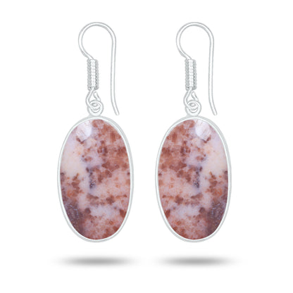 Red Moss Agate Earrings – Silver-Plated Brass, Bezel Drop | Wholesale