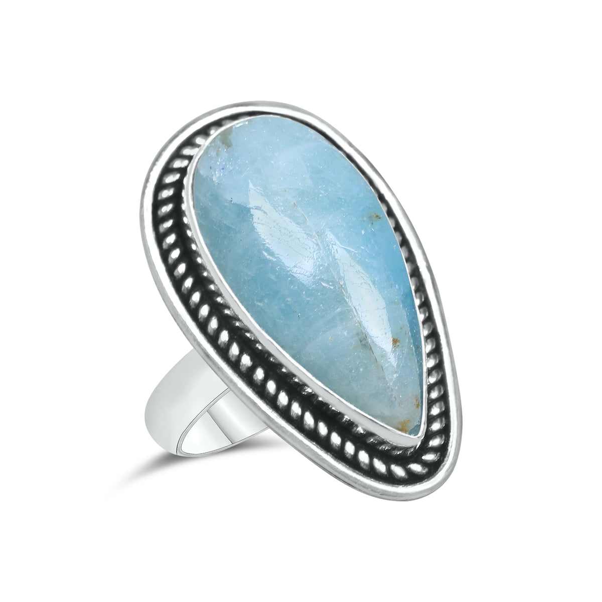 Aquamarine Rings – Silver-Plated, Handmade, Soft Blue Natural Gemstone (US Sizes 6–10, Non-Adjustable) | Wholesale