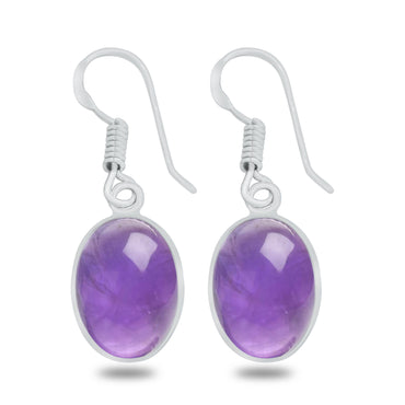 Bezel Earrings set with Assorted Crystal - Silver Plated, Minimalistic, Wholesale