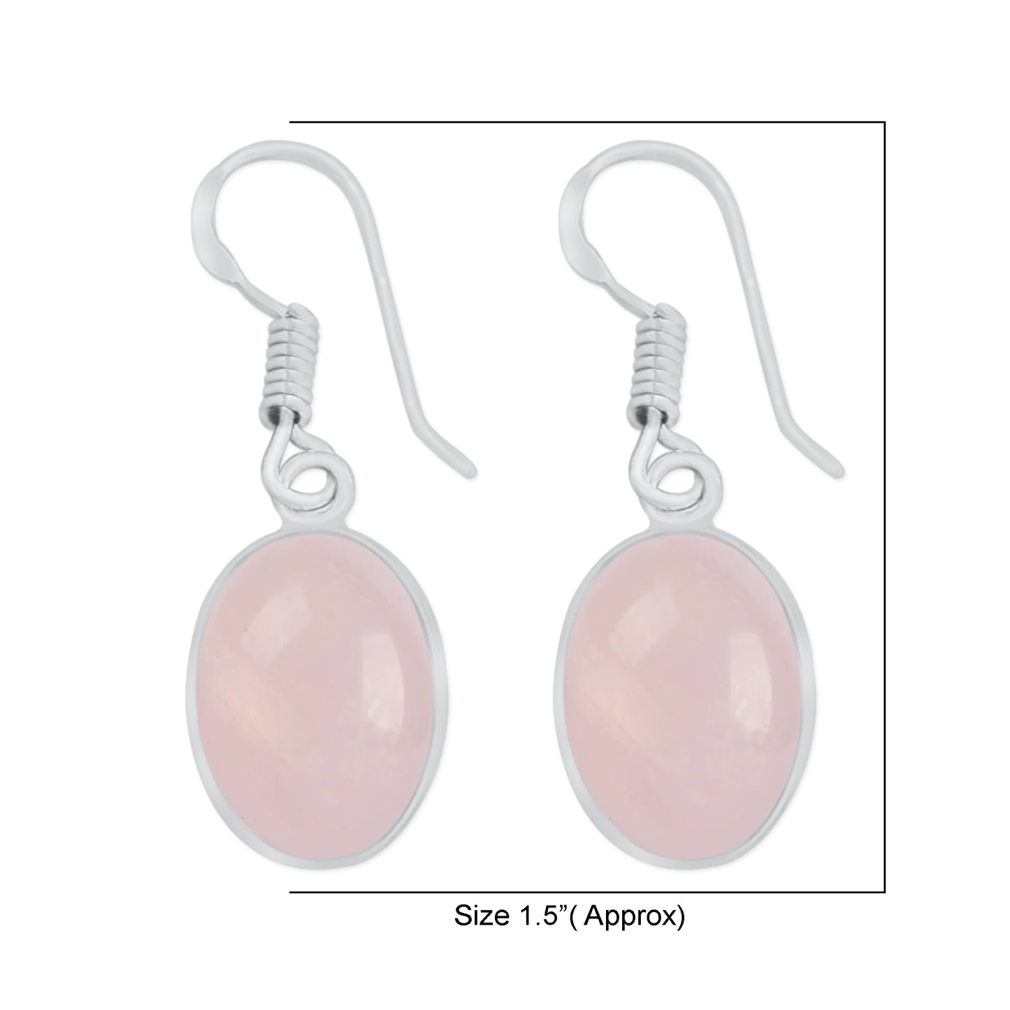 Dainty Rose Quartz Crystal Bezel Earrings - Silver-Plated, Minimalistic, Wholesale