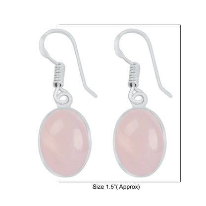 Dainty Rose Quartz Crystal Bezel Earrings - Silver-Plated, Minimalistic, Wholesale