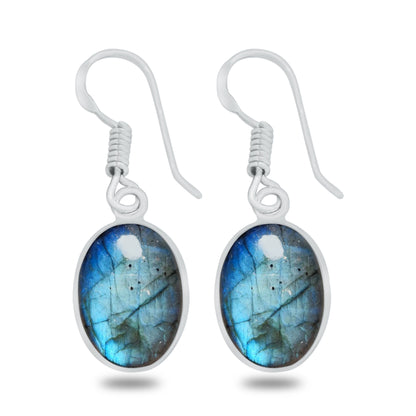 Boucles d'oreilles à lunette serties de cristaux assortis - Plaqué argent, minimalistes, vente en gros