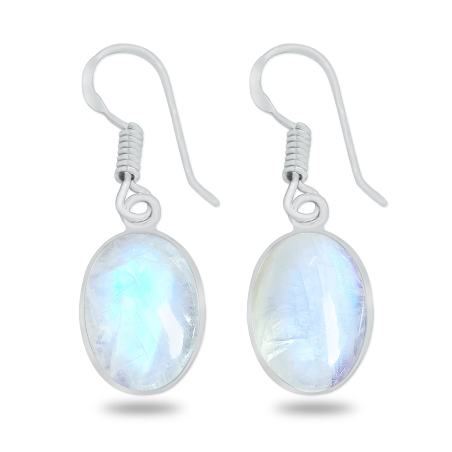 Boucles d'oreilles à lunette serties de cristaux assortis - Plaqué argent, minimalistes, vente en gros