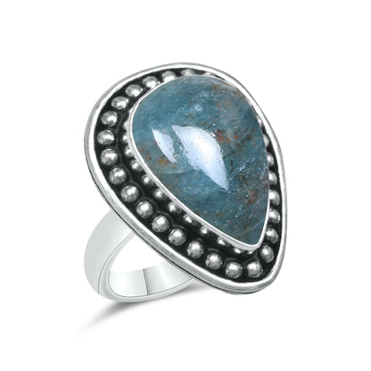 Aquamarine Rings – Silver-Plated, Handmade, Soft Blue Natural Gemstone (US Sizes 6–10, Non-Adjustable) | Wholesale
