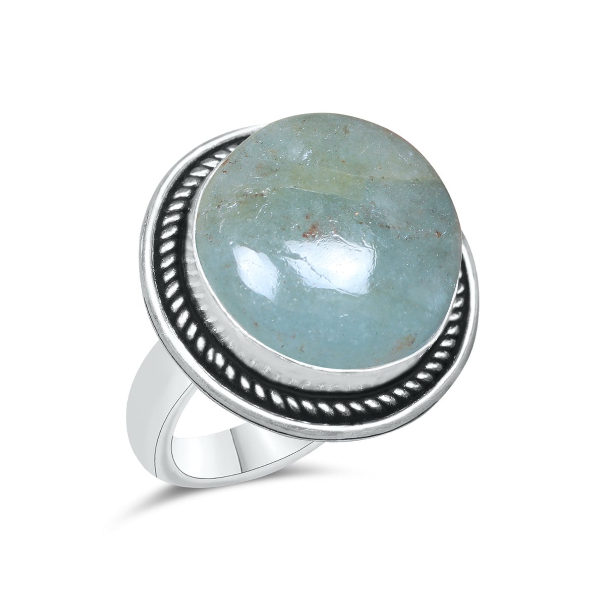Aquamarine Rings – Silver-Plated, Handmade, Soft Blue Natural Gemstone (US Sizes 6–10, Non-Adjustable) | Wholesale