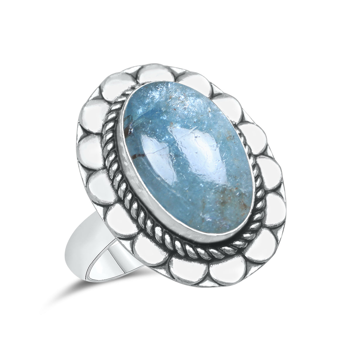 Aquamarine Rings – Silver-Plated, Handmade, Soft Blue Natural Gemstone (US Sizes 6–10, Non-Adjustable) | Wholesale