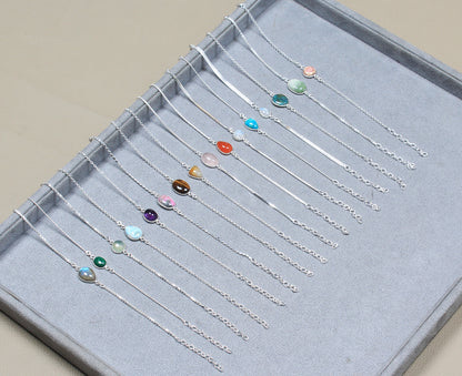 Bezel Designer Chain Bracelets – Silver-Plated, Handmade, Assorted Crystals | Wholesale