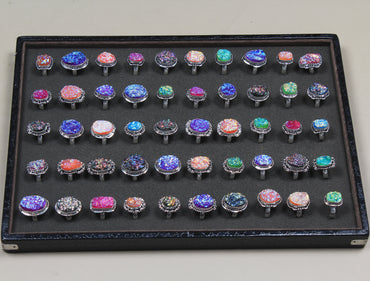 Wunderschöne natürliche verschiedene Multi-Edelstein-Ringe für Frauen Multi Color Crystal Handmade Wholesale Ringe für Massenverkauf