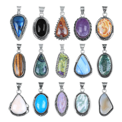 Assorted Crystal Pendants - Silver Plated, Mixed Sizes, Assorted Designs