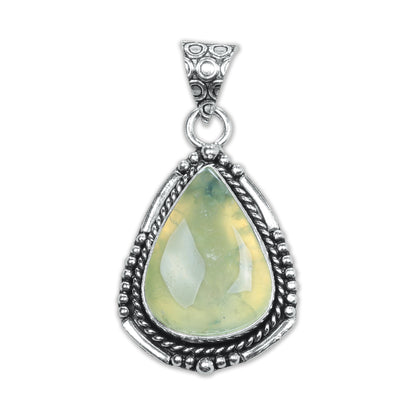 Prehnite Designer Pendants – Silver-Plated, Handmade, Assorted Designs | Wholesale