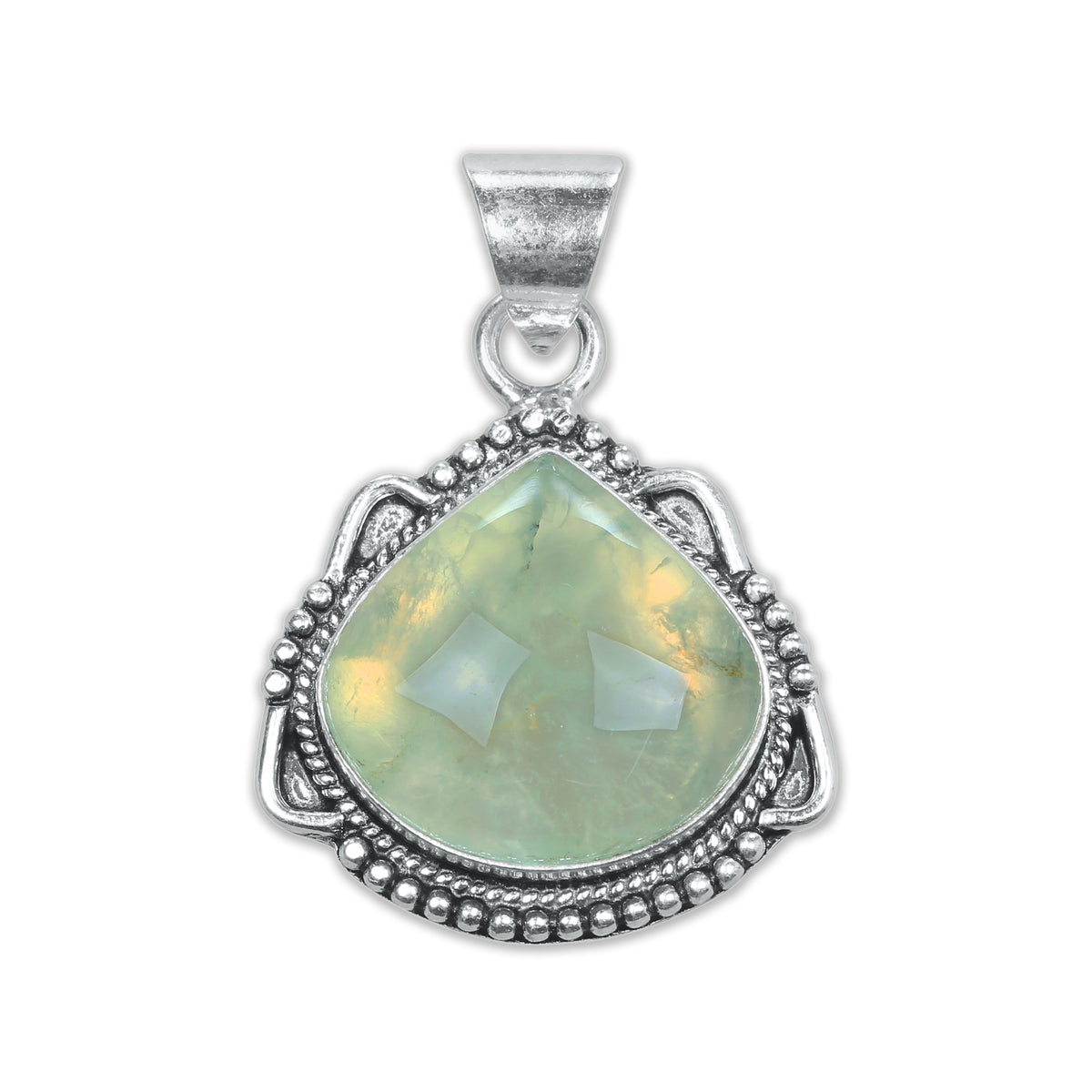 Prehnite Designer Pendants – Silver-Plated, Handmade, Assorted Designs | Wholesale