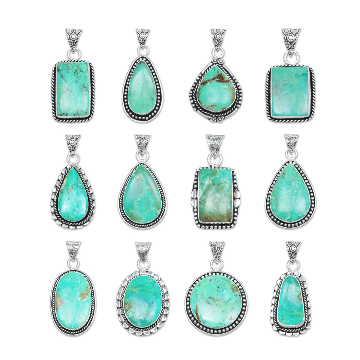Chrysoprase Pendants – Silver-Plated, Handmade, Designer Boho | Wholesale