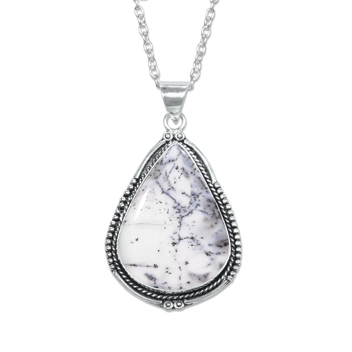 Dendrite Opal Pendants – Silver-Plated, Handmade, Designer Boho | Wholesale