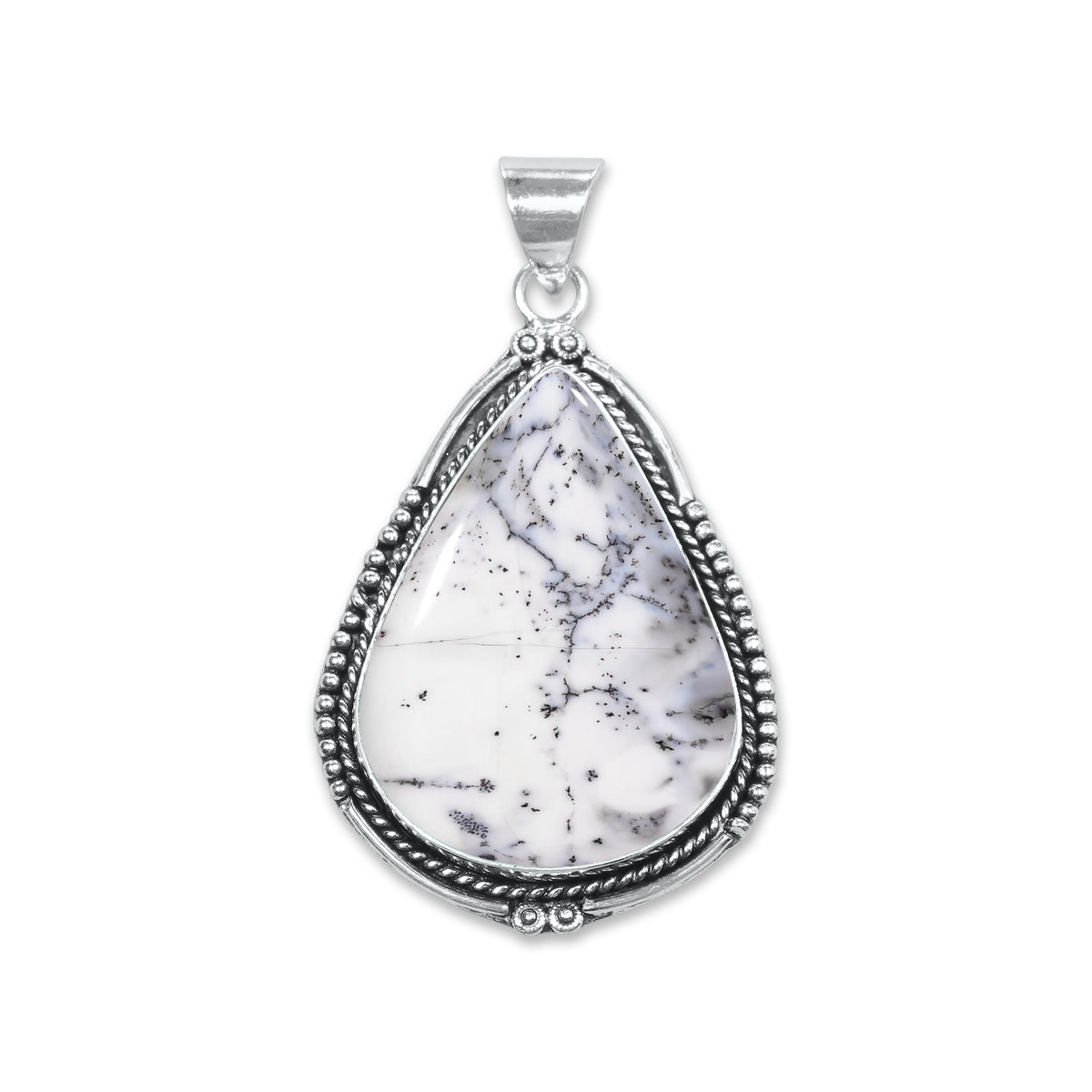 Dendrite Opal Pendants – Silver-Plated, Handmade, Designer Boho | Wholesale
