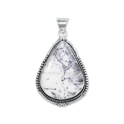 Dendrite Opal Pendants – Silver-Plated, Handmade, Designer Boho | Wholesale