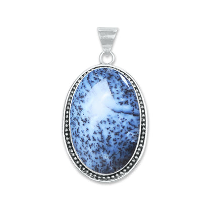 Dendrite Opal Pendants – Silver-Plated, Handmade, Designer Boho | Wholesale