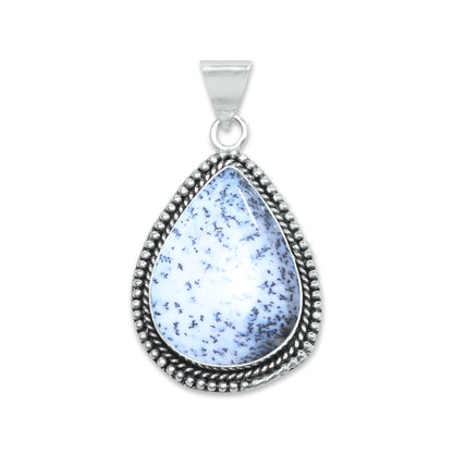 Dendrite Opal Pendants – Silver-Plated, Handmade, Designer Boho | Wholesale