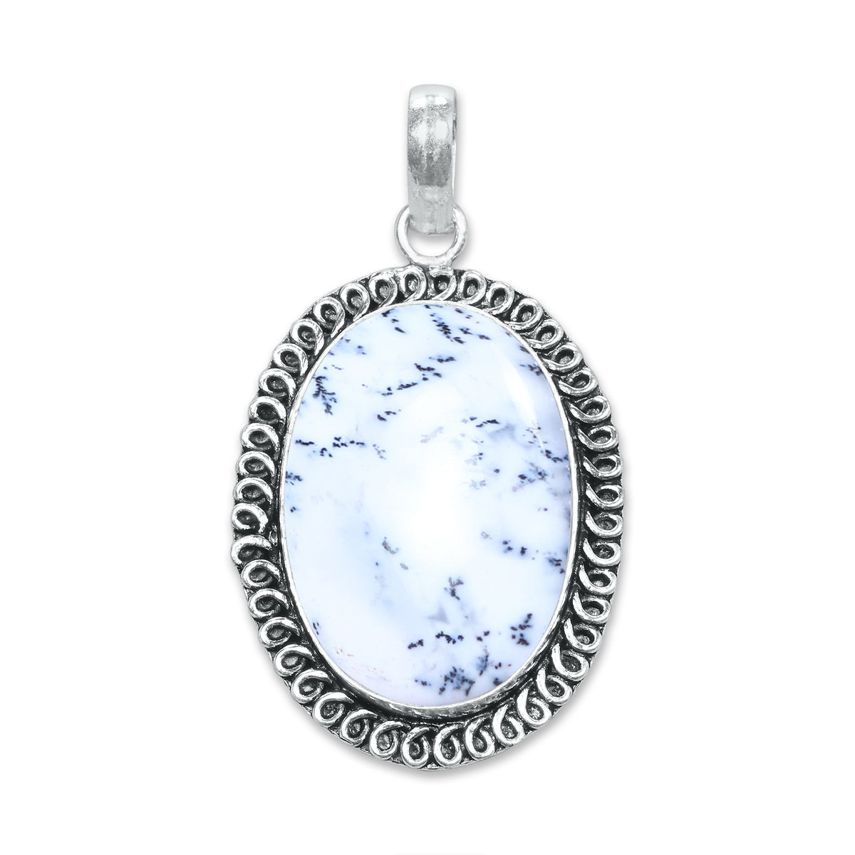 Dendrite Opal Pendants – Silver-Plated, Handmade, Designer Boho | Wholesale