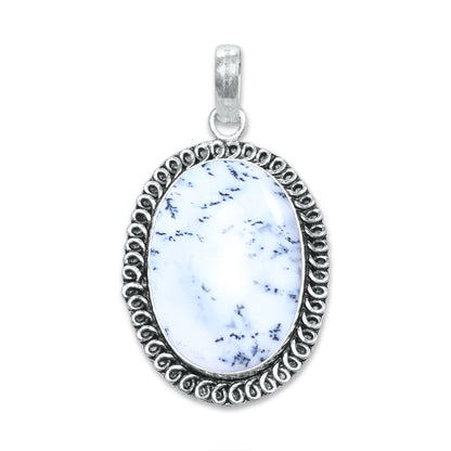 Dendrite Opal Pendants – Silver-Plated, Handmade, Designer Boho | Wholesale