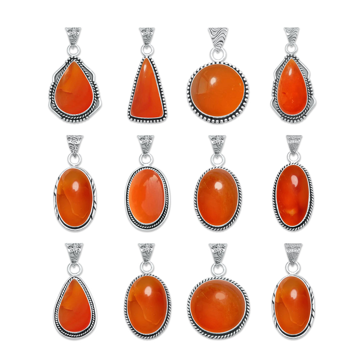 Carnelian Pendants – Silver-Plated, Handmade, Designer Boho | Wholesale