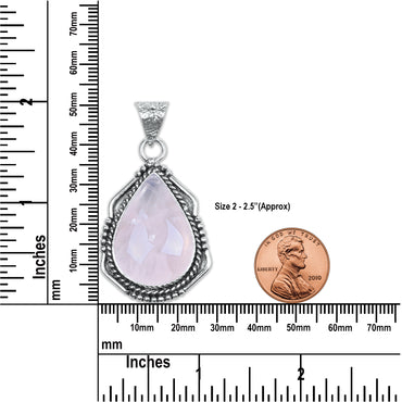 Rose Quartz Designer Pendants - Handmade, Silver-Plated, Assorted Designs