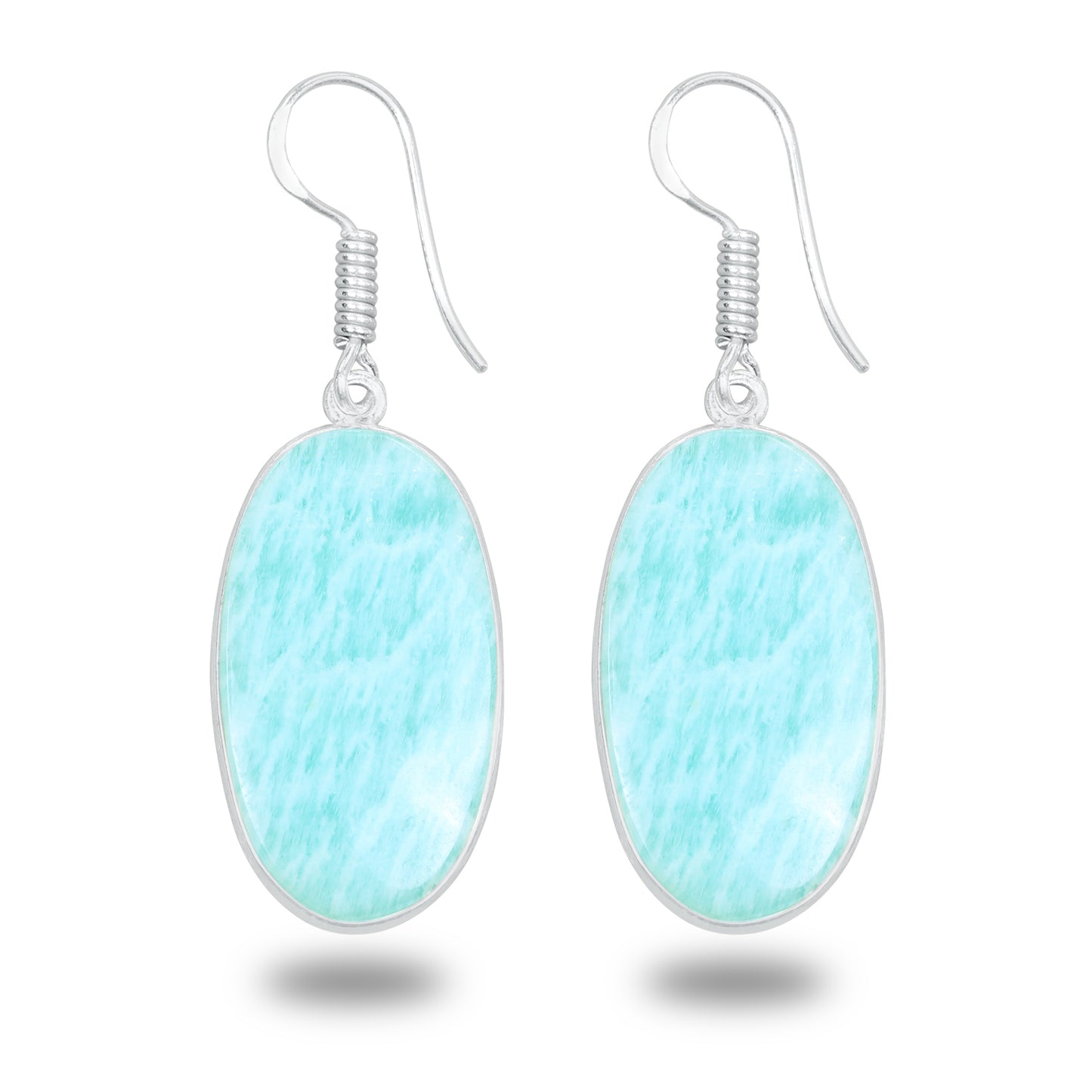 Amazonite Earrings – Minimalist, Silver-Plated | Wholesale Handmade Jewelry