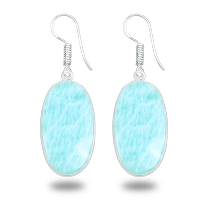Amazonite Earrings – Minimalist, Silver-Plated | Wholesale Handmade Jewelry