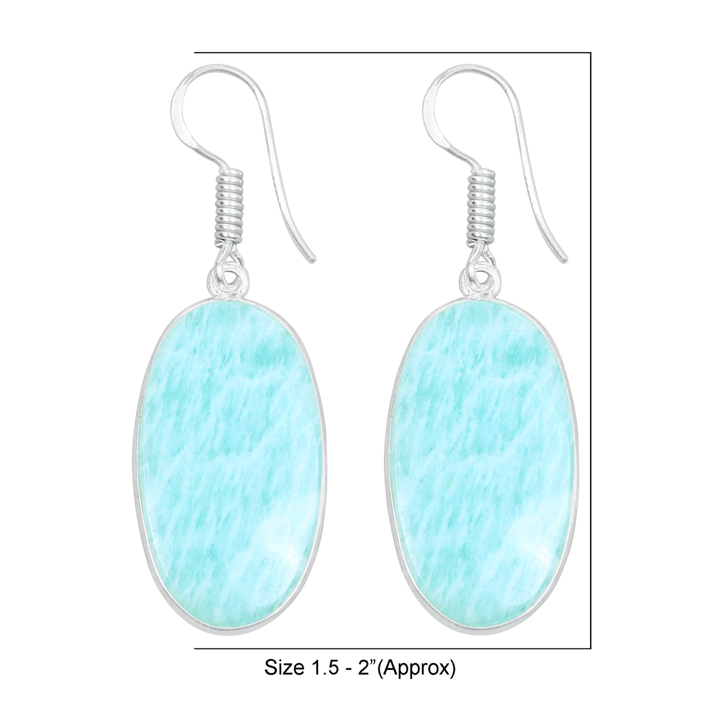 Amazonite Earrings – Minimalist, Silver-Plated | Wholesale Handmade Jewelry