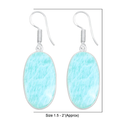 Amazonite Earrings – Minimalist, Silver-Plated | Wholesale Handmade Jewelry