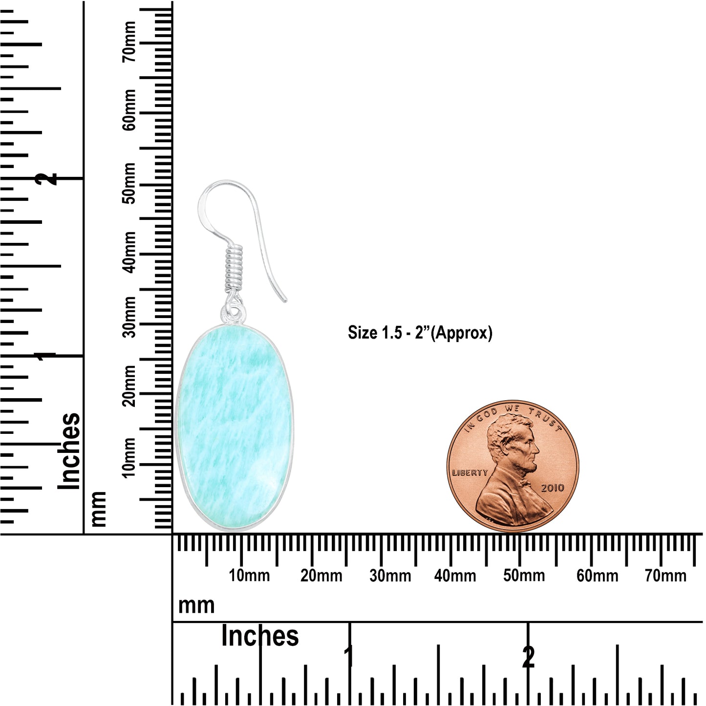 Amazonite Earrings – Minimalist, Silver-Plated | Wholesale Handmade Jewelry