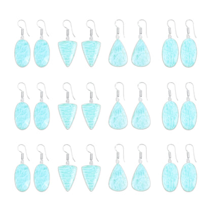 Amazonite Earrings – Minimalist, Silver-Plated | Wholesale Handmade Jewelry
