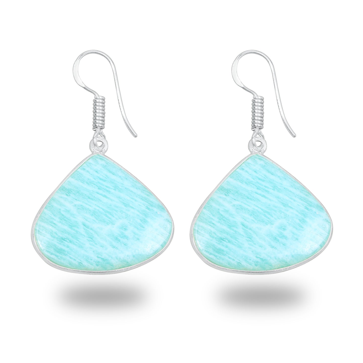 Amazonite Earrings – Minimalist, Silver-Plated | Wholesale Handmade Jewelry