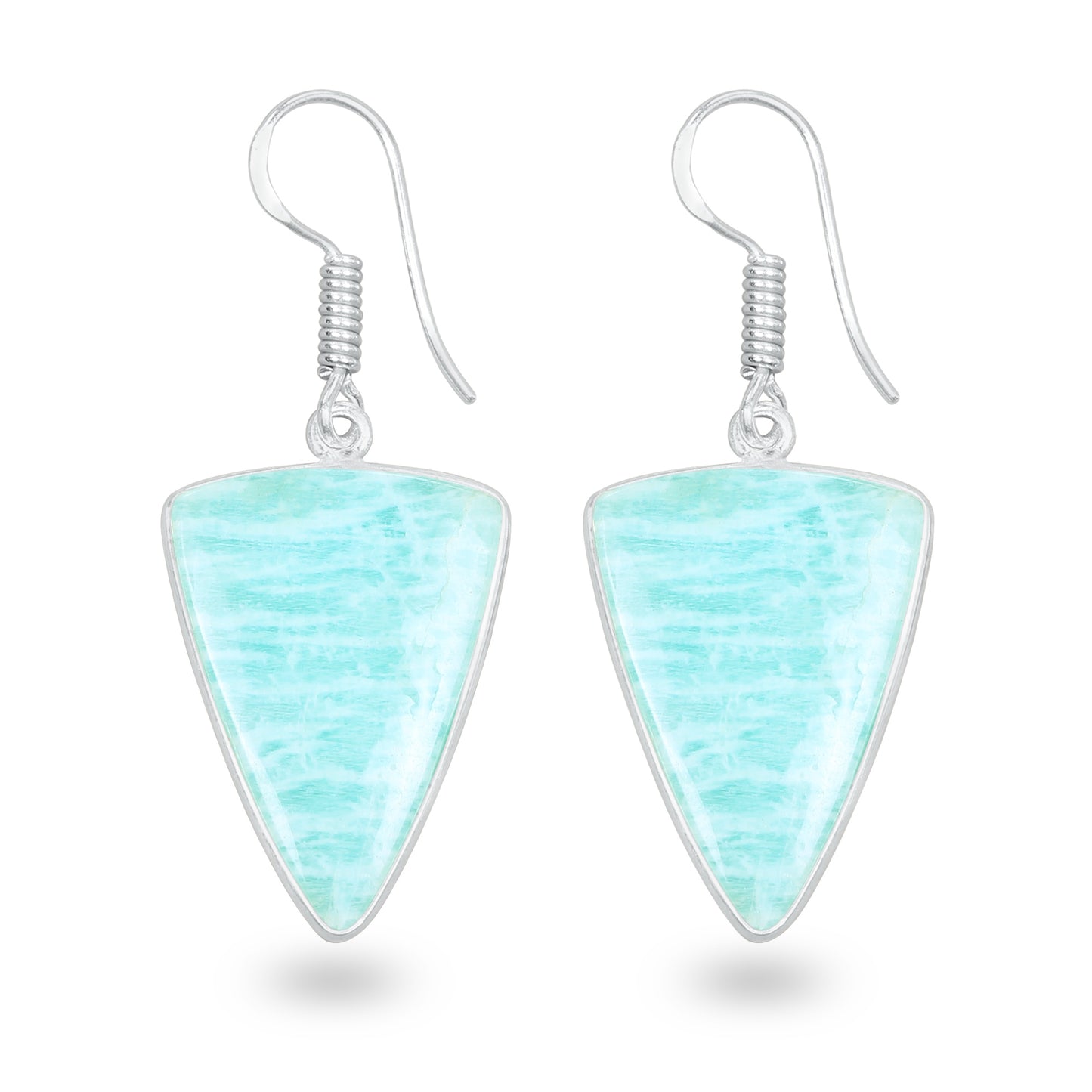 Amazonite Earrings – Minimalist, Silver-Plated | Wholesale Handmade Jewelry