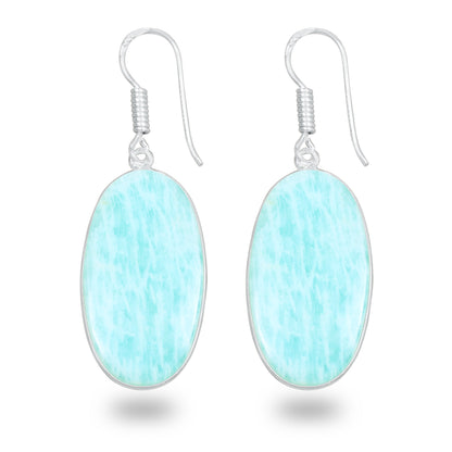 Amazonite Earrings – Minimalist, Silver-Plated | Wholesale Handmade Jewelry