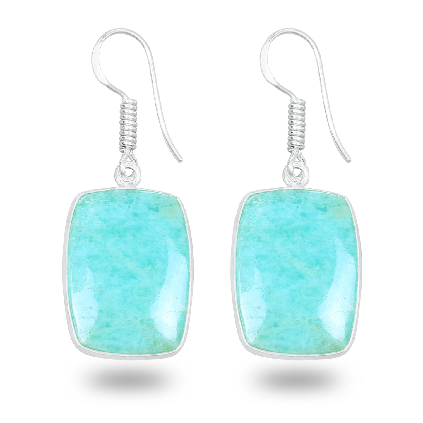 Amazonite Earrings – Minimalist, Silver-Plated | Wholesale Handmade Jewelry