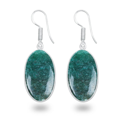 Aventurine Earrings – Minimalist, Silver-Plated | Wholesale Handmade Jewelry