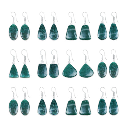 Aventurine Earrings – Minimalist, Silver-Plated | Wholesale Handmade Jewelry