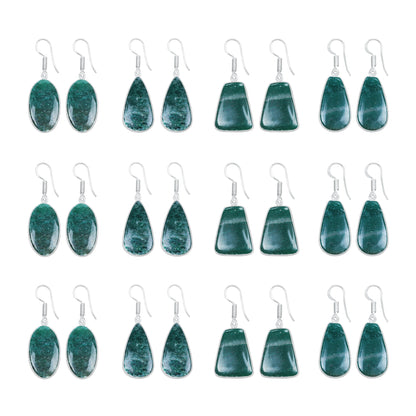 Aventurine Earrings – Minimalist, Silver-Plated | Wholesale Handmade Jewelry
