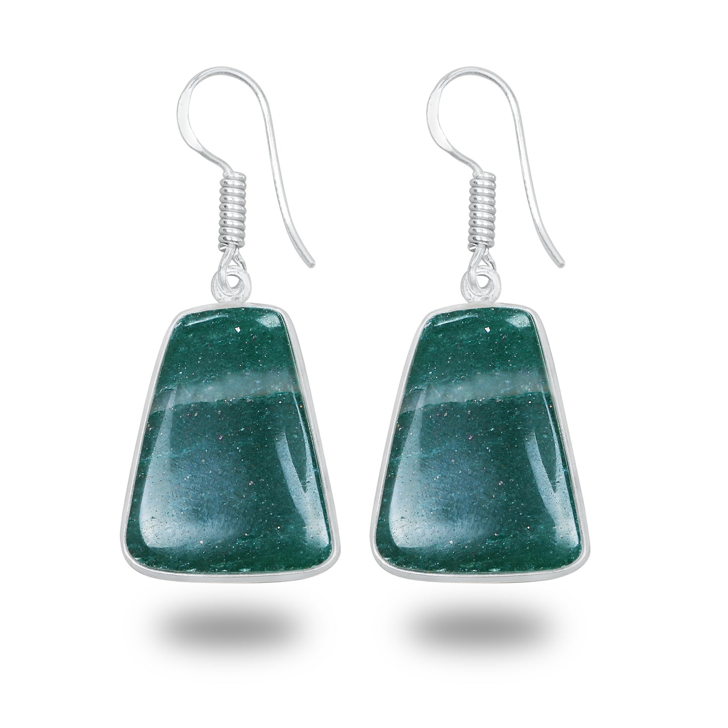 Aventurine Earrings – Minimalist, Silver-Plated | Wholesale Handmade Jewelry