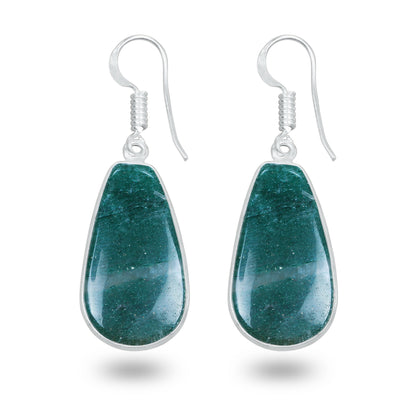 Aventurine Earrings – Minimalist, Silver-Plated | Wholesale Handmade Jewelry
