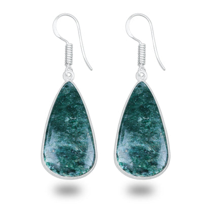 Aventurine Earrings – Minimalist, Silver-Plated | Wholesale Handmade Jewelry