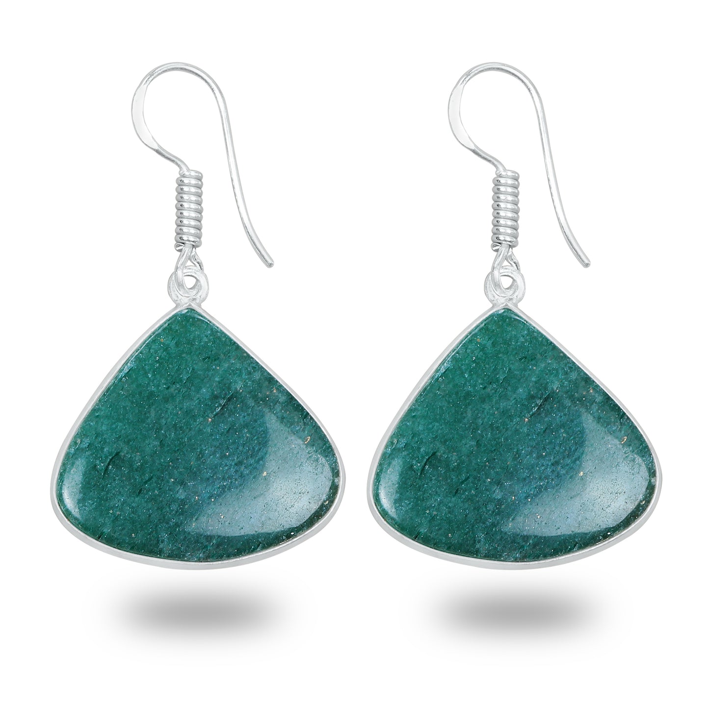 Aventurine Earrings – Minimalist, Silver-Plated | Wholesale Handmade Jewelry