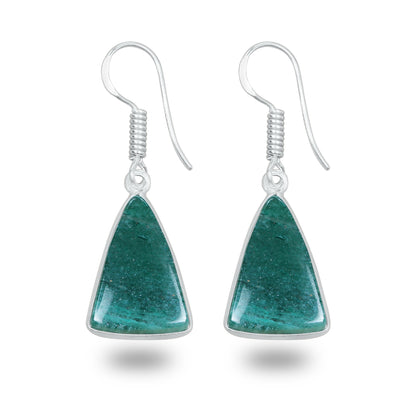 Aventurine Earrings – Minimalist, Silver-Plated | Wholesale Handmade Jewelry