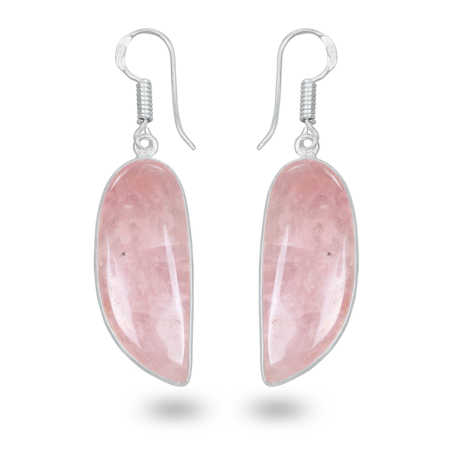 Rose Quartz Earrings – Minimalist, Silver-Plated | Wholesale Handmade Jewelry