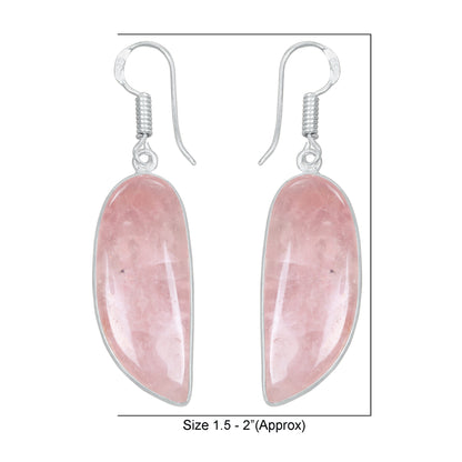 Rose Quartz Earrings – Minimalist, Silver-Plated | Wholesale Handmade Jewelry
