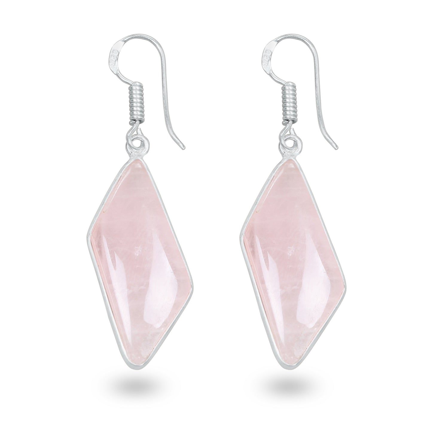Rose Quartz Earrings – Minimalist, Silver-Plated | Wholesale Handmade Jewelry