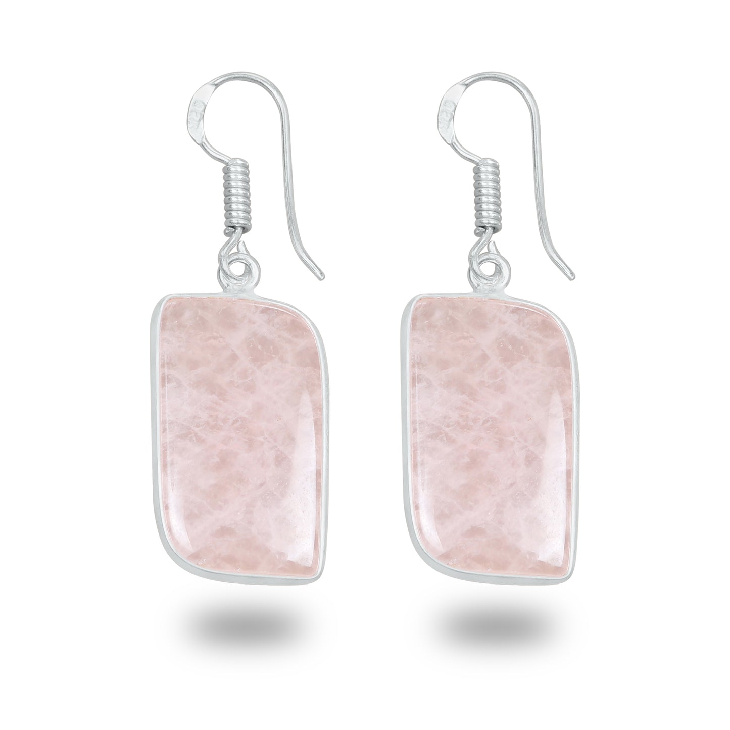 Rose Quartz Earrings – Minimalist, Silver-Plated | Wholesale Handmade Jewelry